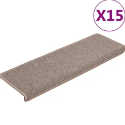 vidaXL Trapmatten 15 st 65x21x4 cm lichtbruin met rechthoekige rand