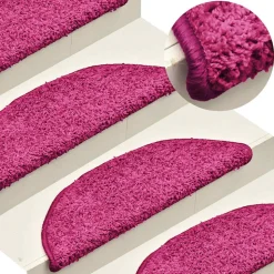 vidaXL Trapmatten 15 st 56x17x3 cm Roze Halfrond