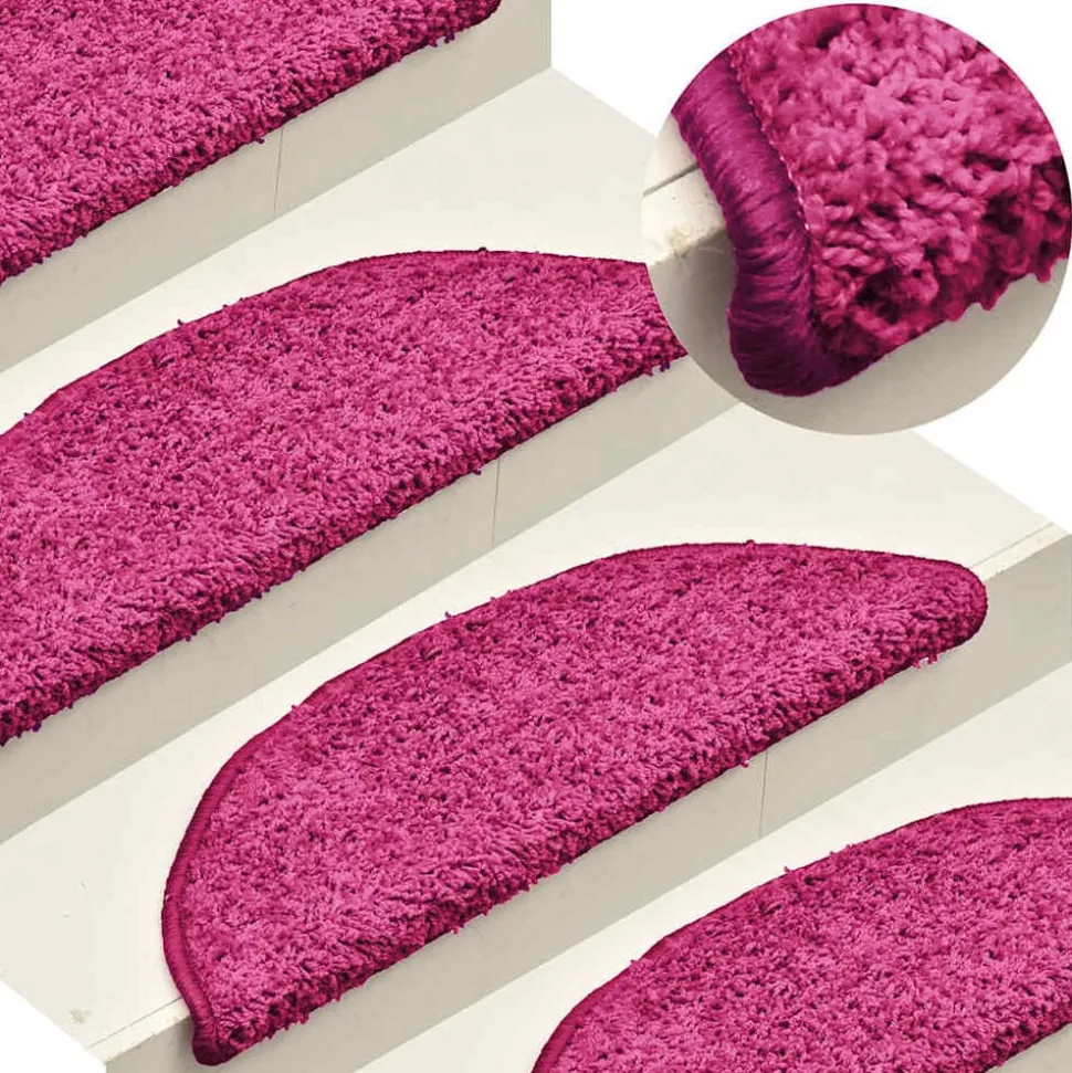 vidaXL Trapmatten 15 st 56x17x3 cm Roze Halfrond