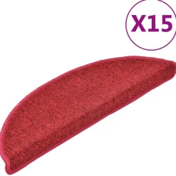 vidaXL Trapmatten 15 st 56x17x3 cm Röd Halfrond