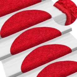 vidaXL Trapmatten 15 st 56x17x3 cm Rood Halfrond