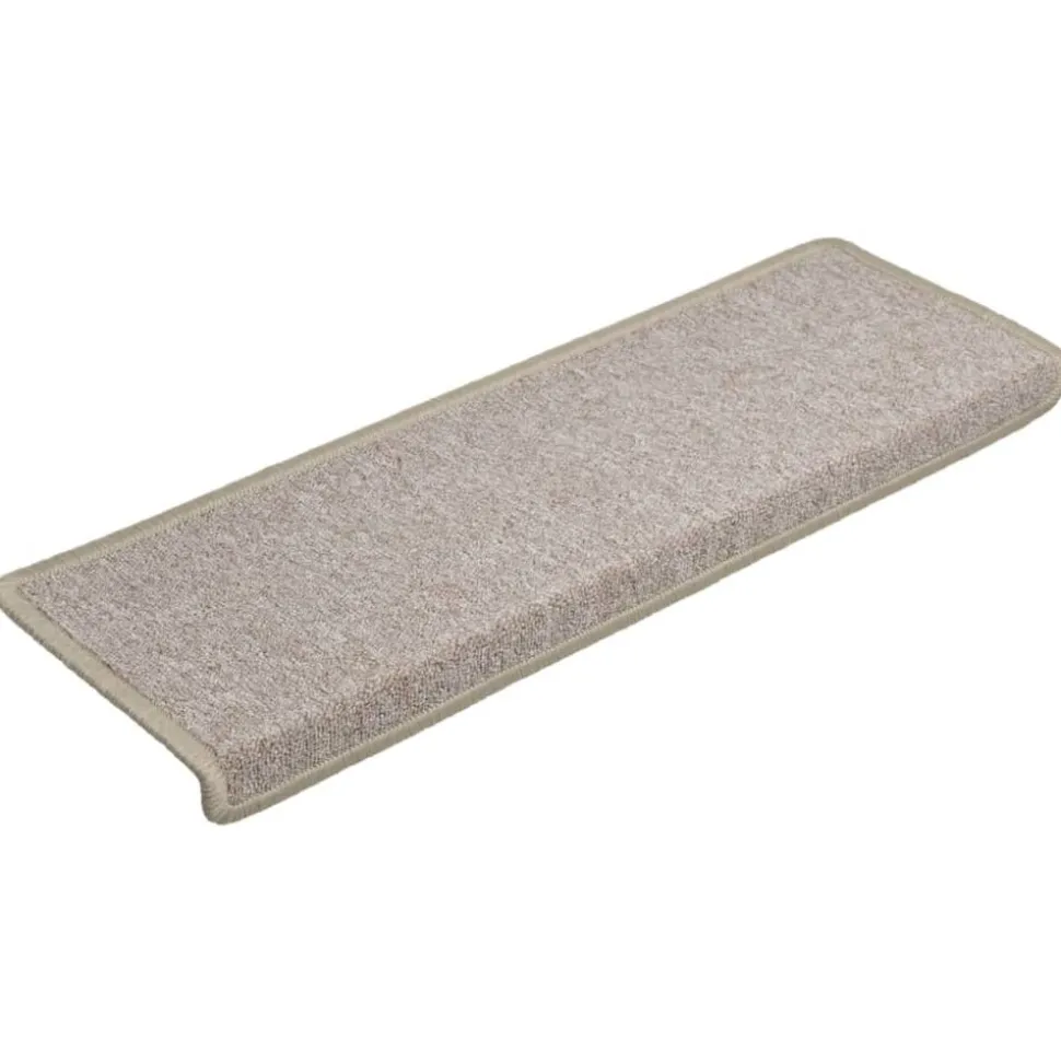 vidaXL Trapmatten 15 st 65x21x4 cm Taupe Rechthoekige Rand