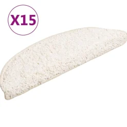 vidaXL Trapmatten 15 st 56x17x3 cm Wit Halfrond
