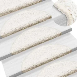 vidaXL Trapmatten 15 st 56x17x3 cm Wit Halfrond