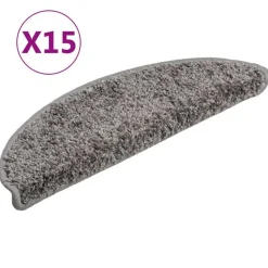 vidaXL Trapmatten 15 st 56x17x3 cm Grijs Halfrond