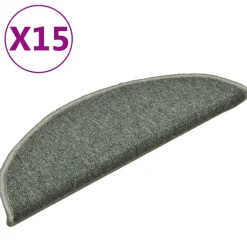 vidaXL Trapmatten 15 st 56x17x3 cm Donkergroen Halfrond