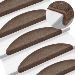 vidaXL Trapmatten 15 st 56x17x3 cm Koffiebruin Halfrond