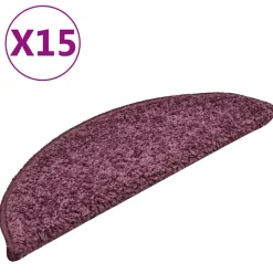 vidaXL Trapmatten 15 st 56x17x3 cm Donkerpaars Halfrond