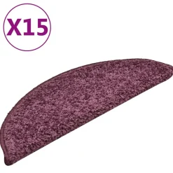 vidaXL Trapmatten 15 st 56x17x3 cm Donkerpaars Halfrond