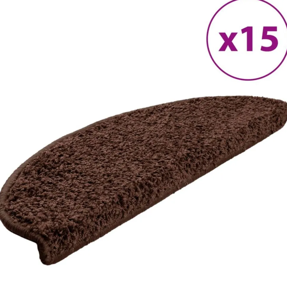 vidaXL Trapmatten 15 st 65x21x4 cm Bruin Halfrond Groot
