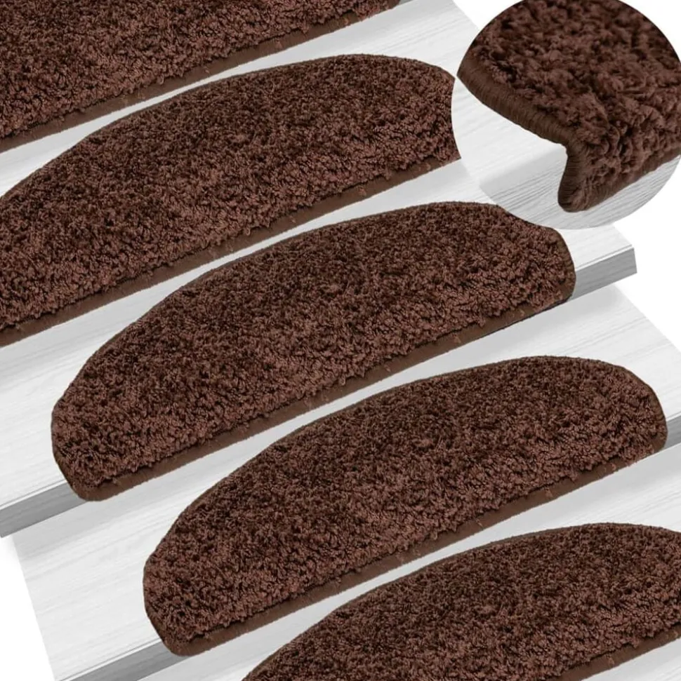 vidaXL Trapmatten 15 st 65x21x4 cm Bruin Halfrond Groot