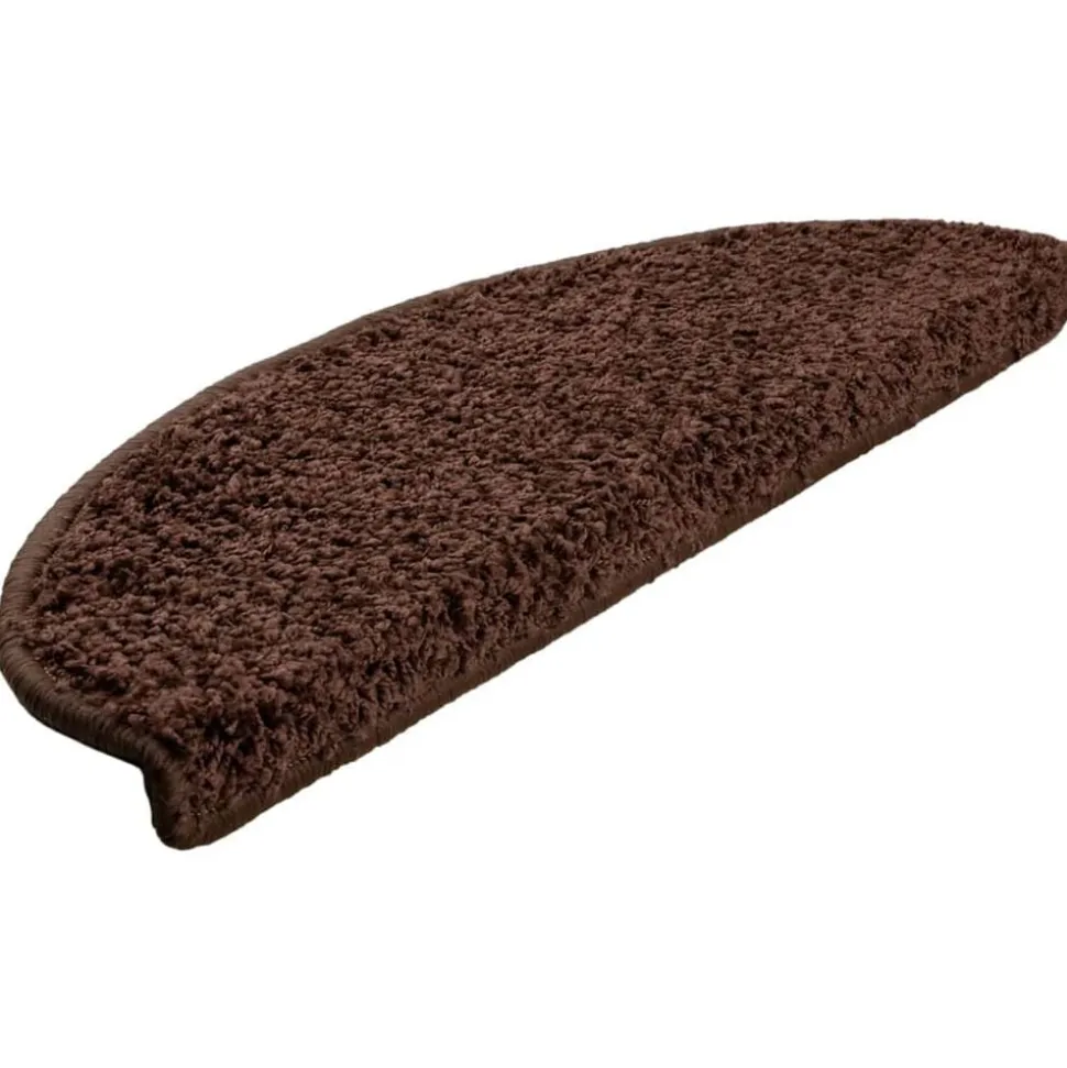 vidaXL Trapmatten 15 st 65x21x4 cm Bruin Halfrond Groot