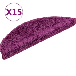 vidaXL Trapmatten 15 st 56x17x3 cm Violet Halfrond