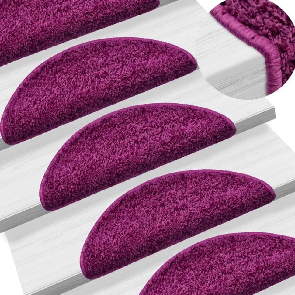 vidaXL Trapmatten 15 st 56x17x3 cm Violet Halfrond