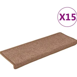 vidaXL Trapmatten 15 st 65x21x4 cm Bruin Rechthoekige Rand