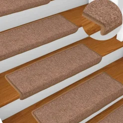 vidaXL Trapmatten 15 st 65x21x4 cm Bruin Rechthoekige Rand