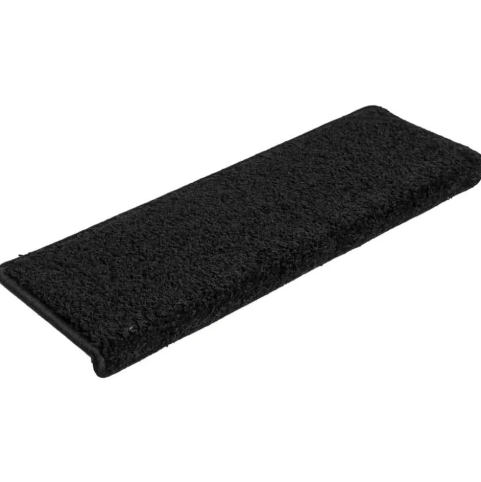 vidaXL Trapmatten 15 st 65x21x4 cm Zwart Rechthoekige Rand