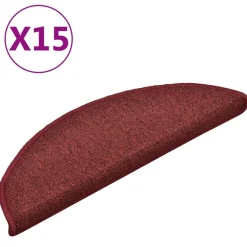 vidaXL Trapmatten 15 st 56x17x3 cm Bordeaux Halfrond