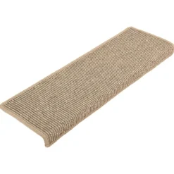 vidaXL Trapmatten 15 st 65x21x4 cm Donkerbeige Rechthoekige Rand
