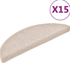 vidaXL Trapmatten 15 st 56x17x3 cm Taupe Halfrond