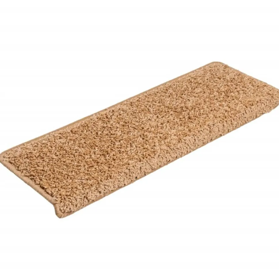 vidaXL Trapmatten 15 st 65x21x4 cm beige rechthoekige rand