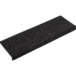 vidaXL Trapmatten Zelfklevend 15 stuks 65x21x4 cm Zwart Rechthoekige Rand