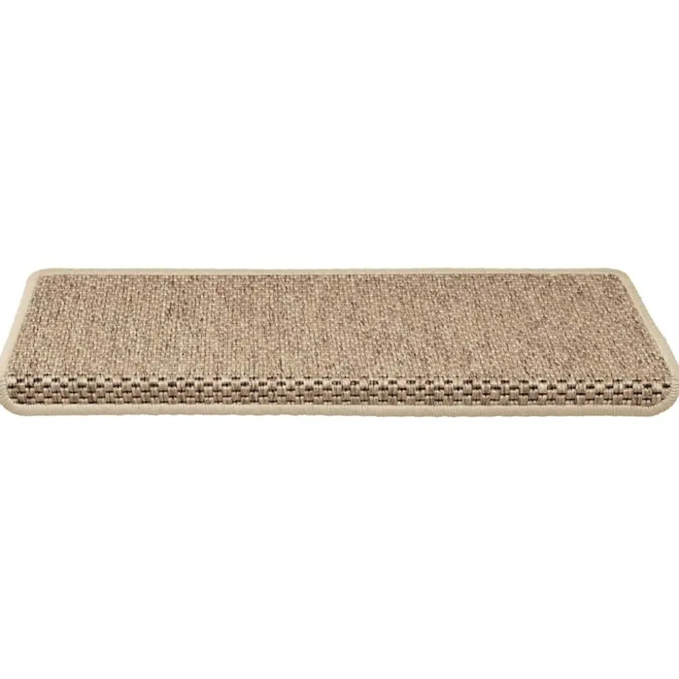 vidaXL Trapmatten zelfklevend 15 st sisal-look 65x21x4 cm zandkleurig