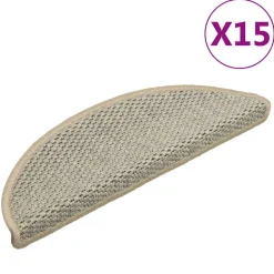 vidaXL Trapmatten zelfklevend 15 st sisal-look 56x17x3 cm lichtgroen