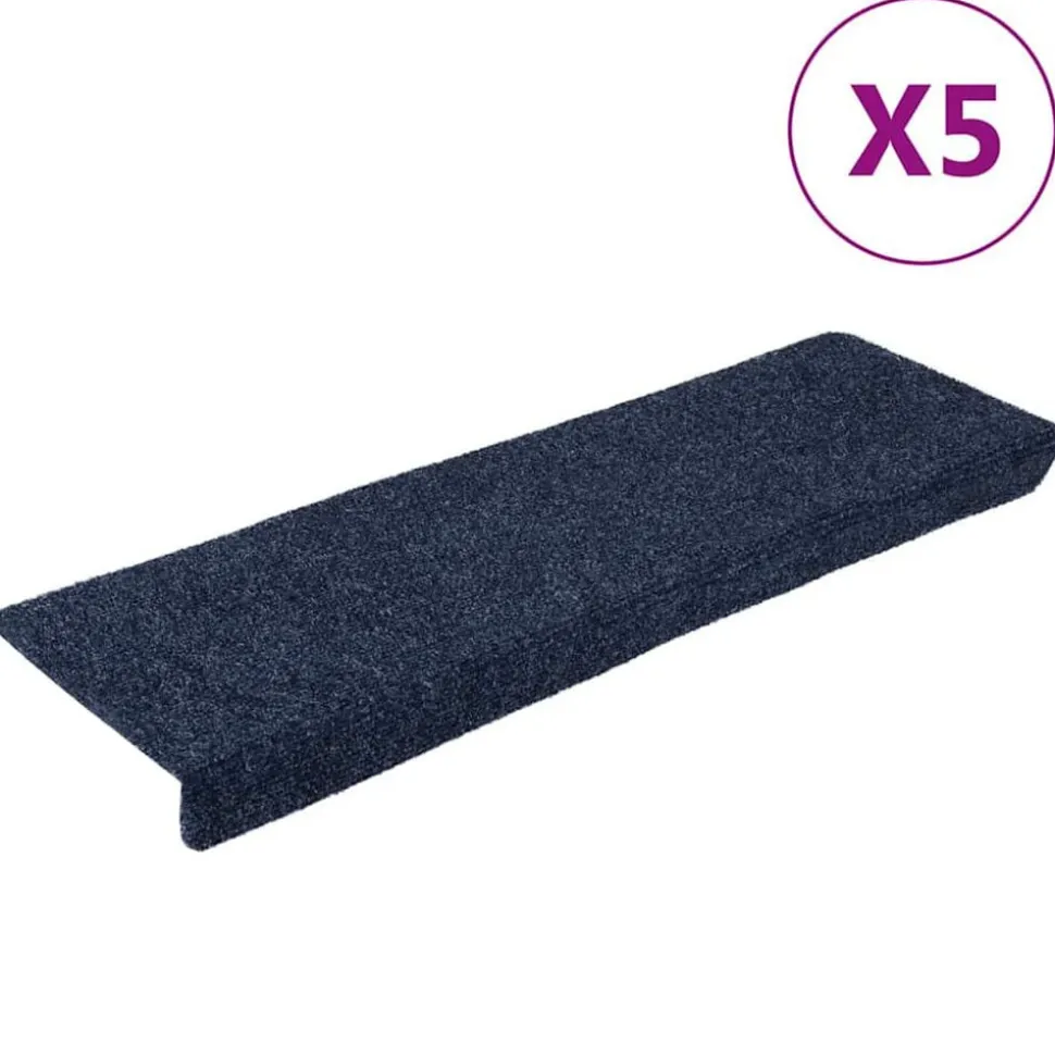 vidaXL Trapmatten Zelfklevend 5 stuks 65x21x4 cm Antraciet Rechthoekige Rand