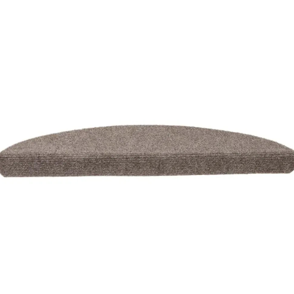 vidaXL Trapmatten Zelfklevend 5 stuks 56x17x3 cm Beige Halfrond