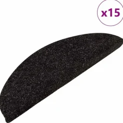 vidaXL Trapmatten zelfklevend 15 st 56x17x3 cm antracietkleurig