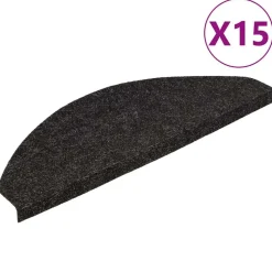 vidaXL Trapmatten zelfklevend 15 st 56x17x3 cm zwart