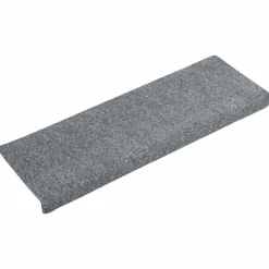 vidaXL Trapmatten zelfklevend 15 stuks 65x21x4 cm lichtgrijs met rechthoekige rand