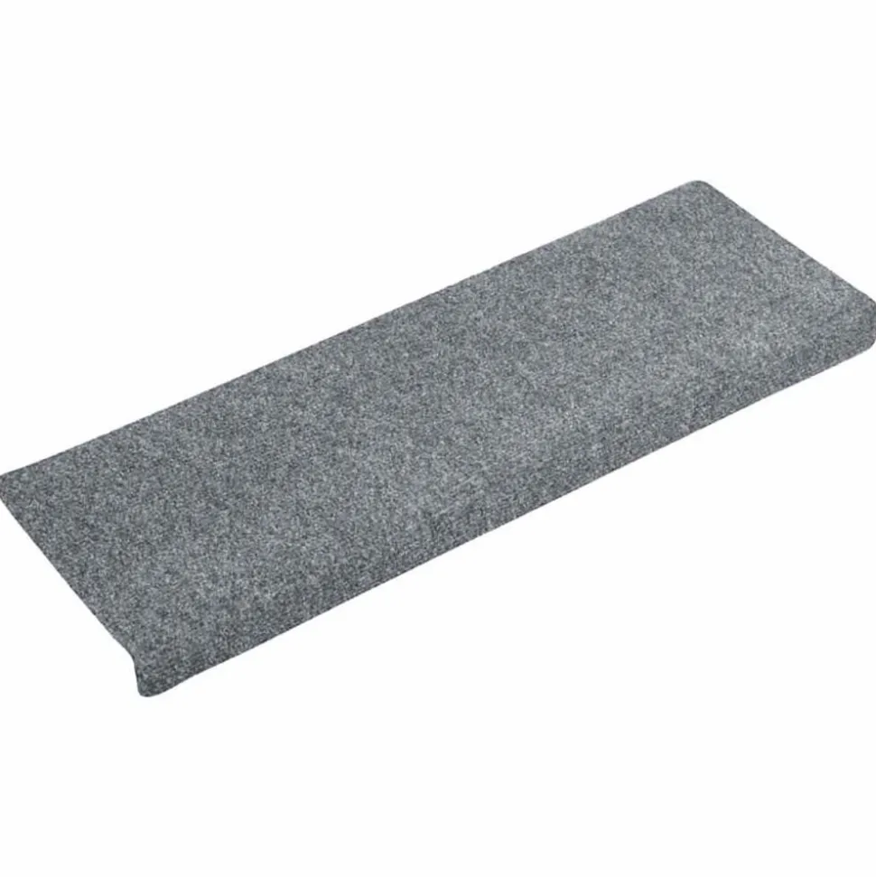 vidaXL Trapmatten zelfklevend 15 stuks 65x21x4 cm lichtgrijs met rechthoekige rand