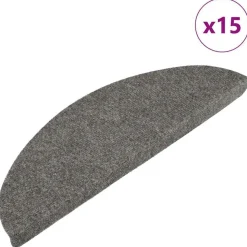 vidaXL Trapmatten zelfklevend 15 st 56x17x3 cm grijs