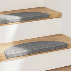 vidaXL Trapmatten zelfklevend 15 st 56x17x3 cm grijs