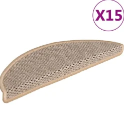 vidaXL Trapmatten zelfklevend 15 st sisal-look 56x17x3 cm lichtbeige