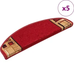 vidaXL Trapmatten zelfklevend 5 st 65x21x4 cm rood