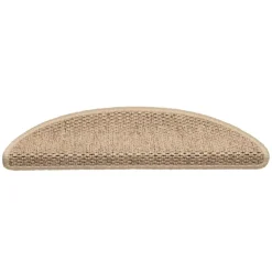 vidaXL Trapmatten zelfklevend 15 st sisal-look 56x17x3 cm zandkleurig