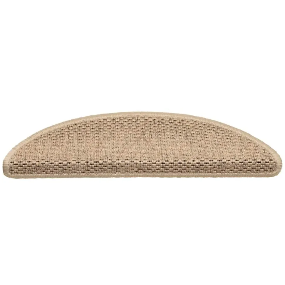 vidaXL Trapmatten zelfklevend 15 st sisal-look 56x17x3 cm zandkleurig