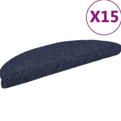 vidaXL Trapmatten Zelfklevend 15 stuks 56x17x3 cm Blauw Halfrond