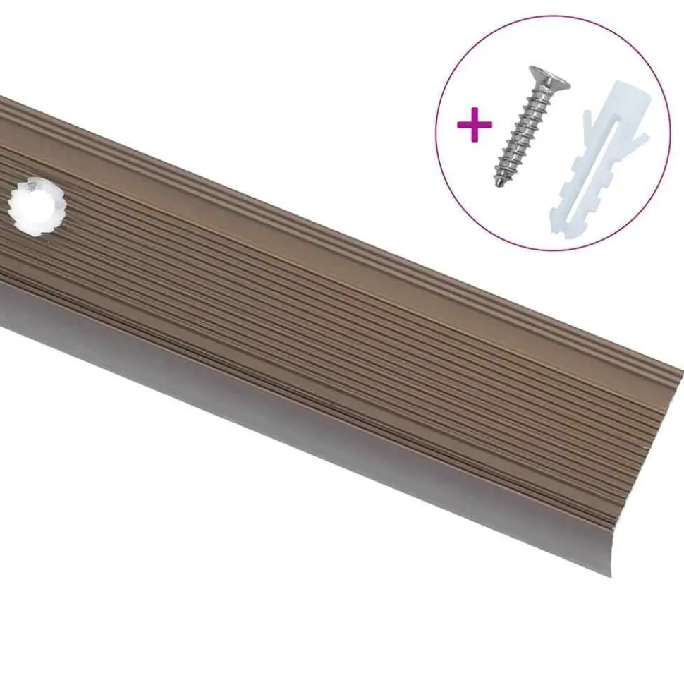 vidaXL Trapneuzen L-vormig 15 st 90 cm aluminium bruin