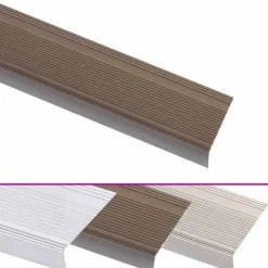 vidaXL Trapneuzen L-vormig 5 st 90 cm aluminium bruin