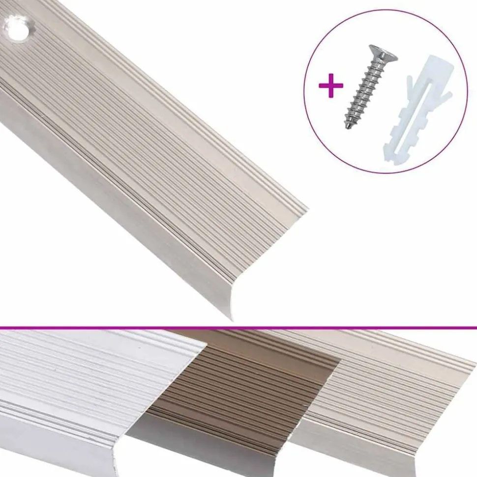 vidaXL Trapneuzen L-vormig 5 st 90 cm aluminium champagnekleurig