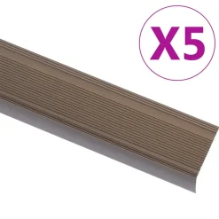 vidaXL Trapneuzen L-vormig 5 st 90 cm aluminium bruin