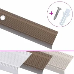 vidaXL Trapneuzen L-vormig 5 st 90 cm aluminium bruin