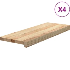 vidaXL Traptreden 4 st 70x25x2 cm onbehandeld massief eikenhout