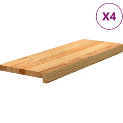 vidaXL Traptreden 4 st 70x25x2 cm massief eikenhout lichtbruin