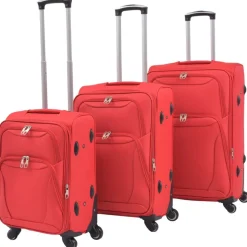 vidaXL Trolleyset rood 3-delig