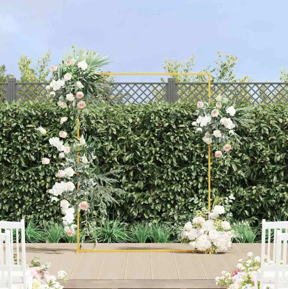 vidaXL Trouwrand Goud 150 x 49,5 x 200 cm Staal